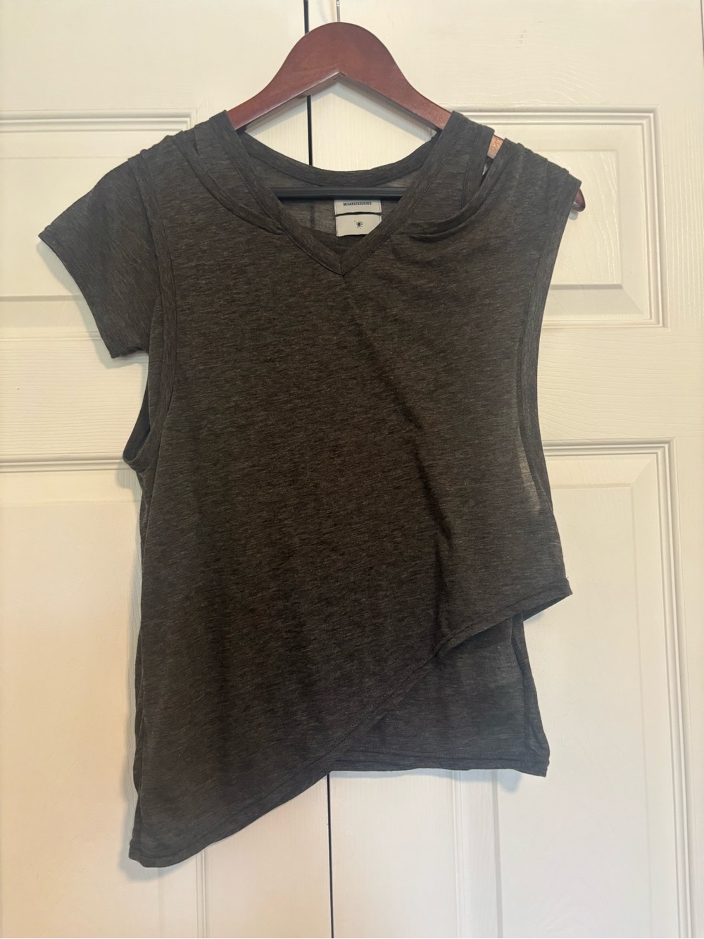 Miharayasuhiro Charcoal Asymmetric Tank Top